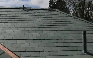 slate roofing with chimneys